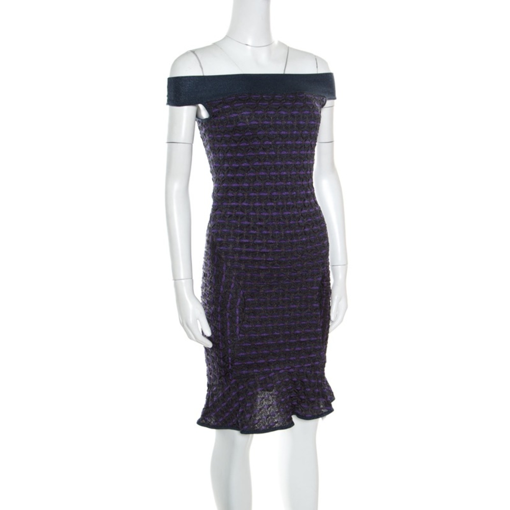 M Missoni Off Shoulder Fit and Flare Dress